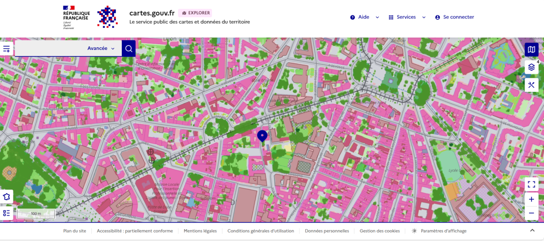 Dijon avec cartes.gouv.fr